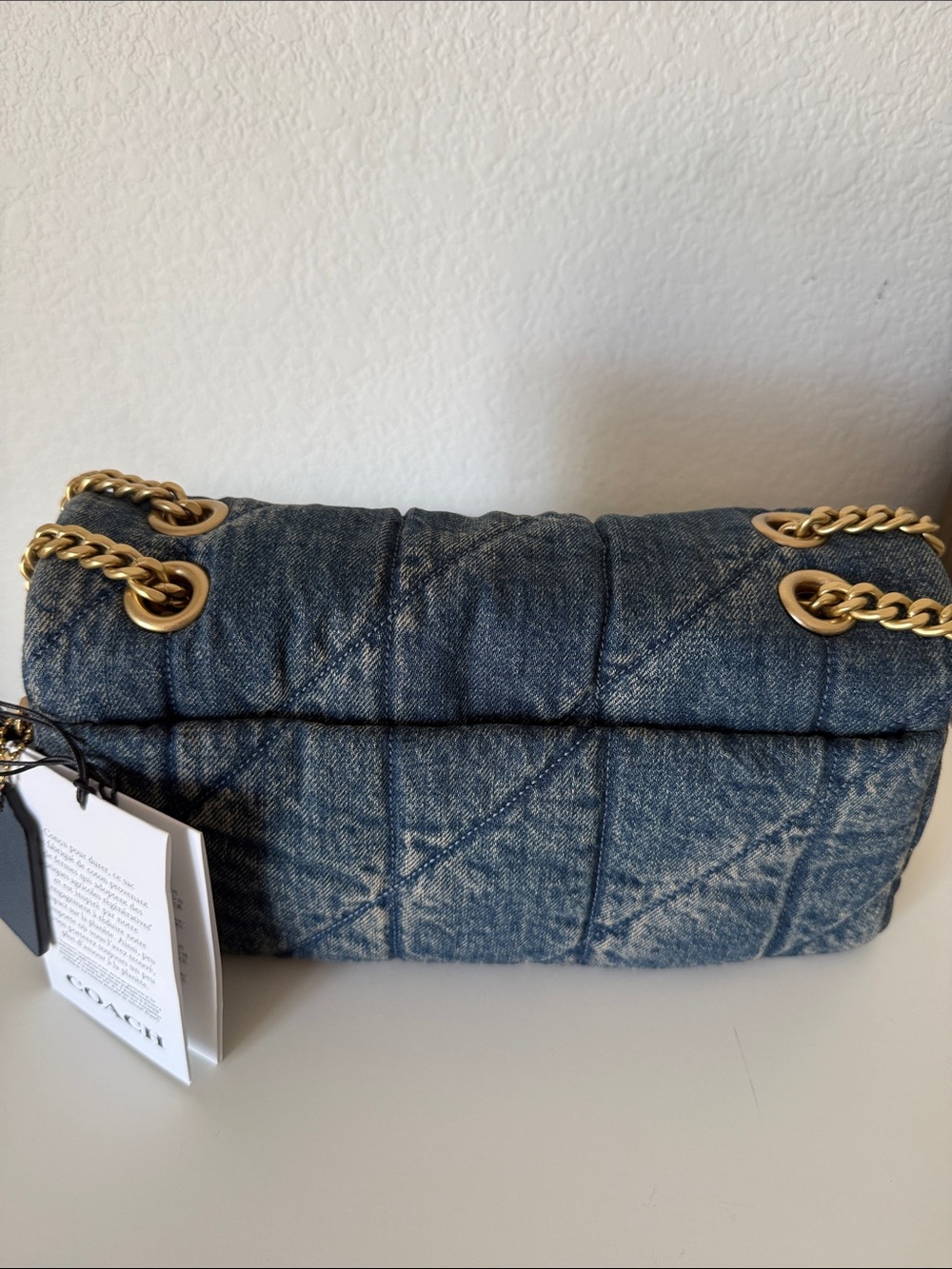NWT 🌷Coach Tabby Quilted Denim Convertible Shoulder Bag 26 cm - Picture 11 of 14